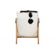 Black & White Hair on Hide & Teak Wood Lounge Arm Chair